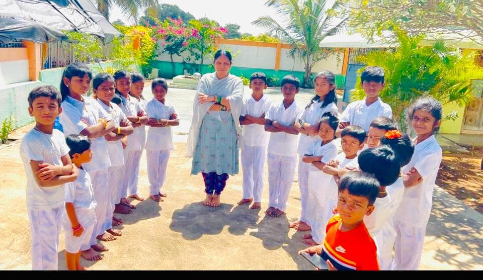 Children participating in a community activity