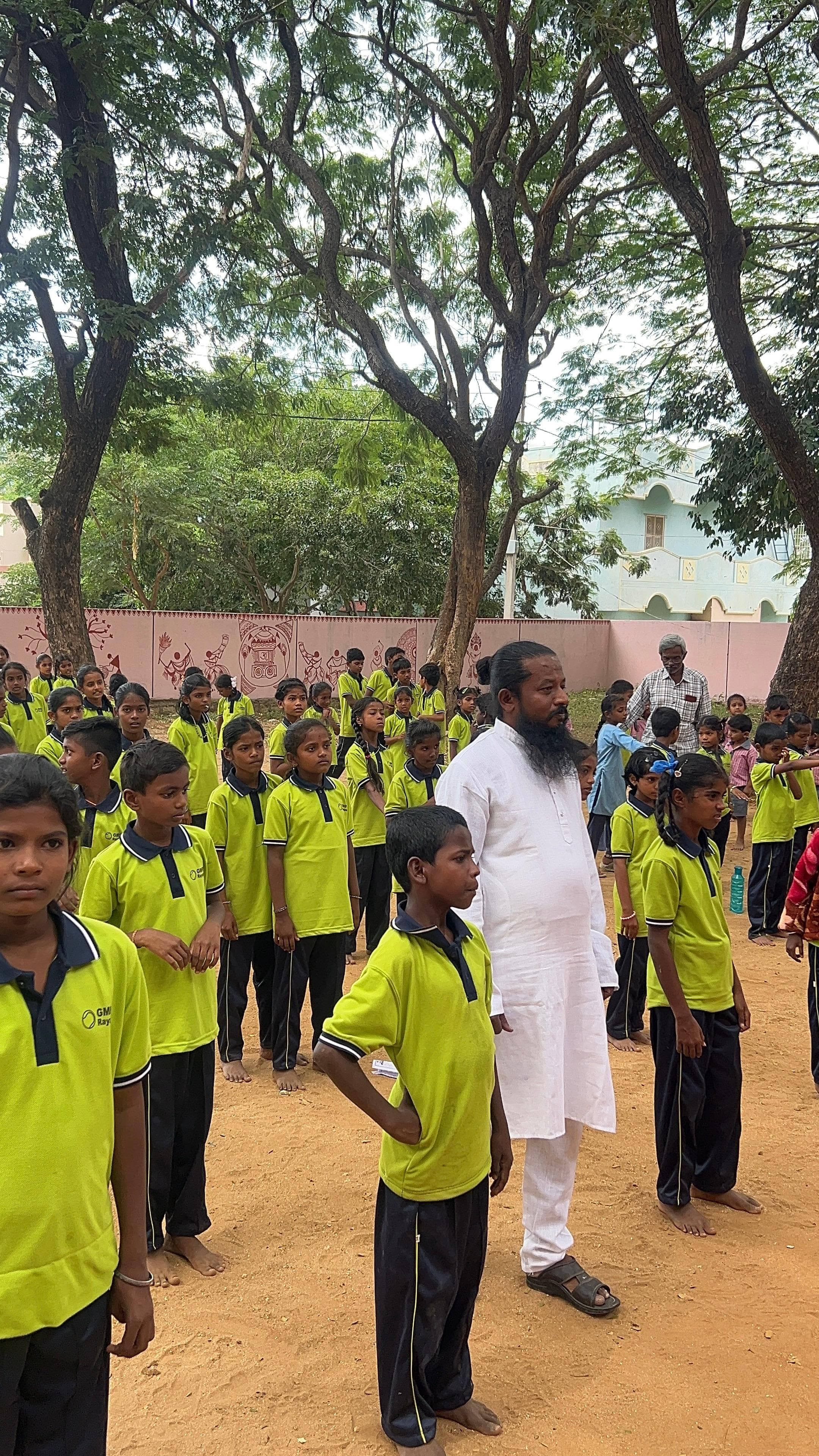 Children participating in a community activity